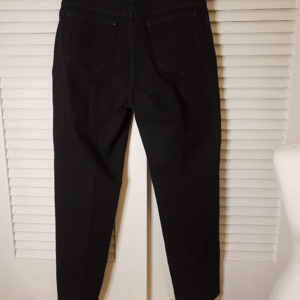 Authentic Mom Jeans- Vintage Black Denim Riders 14 Med - Picture 3 of 4